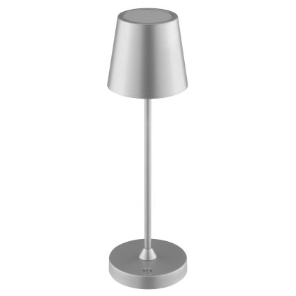 Brilliant - LED dæmpbar genopladelig berøringsbetjent udendørs bordlampe ELORA LED/2,5W/5V 2700K 2600 mAh IP44 sølv