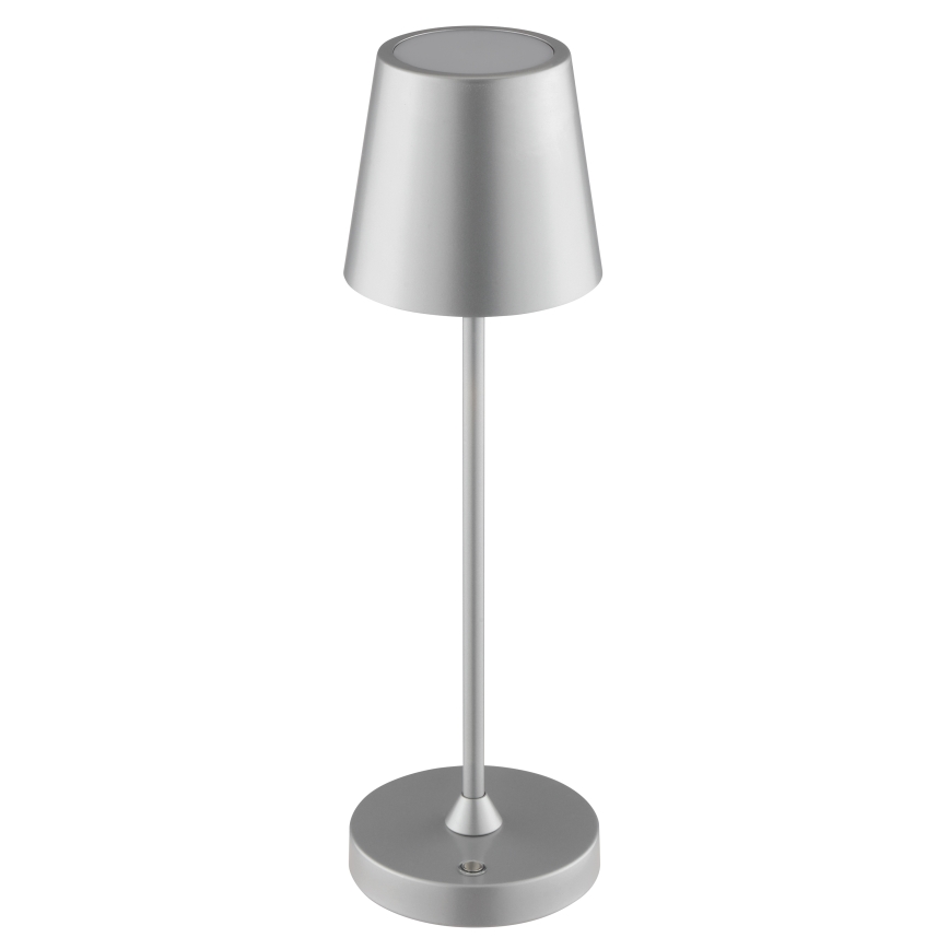Brilliant - LED dæmpbar genopladelig berøringsbetjent udendørs bordlampe ELORA LED/2,5W/5V 2700K 2600 mAh IP44 sølv