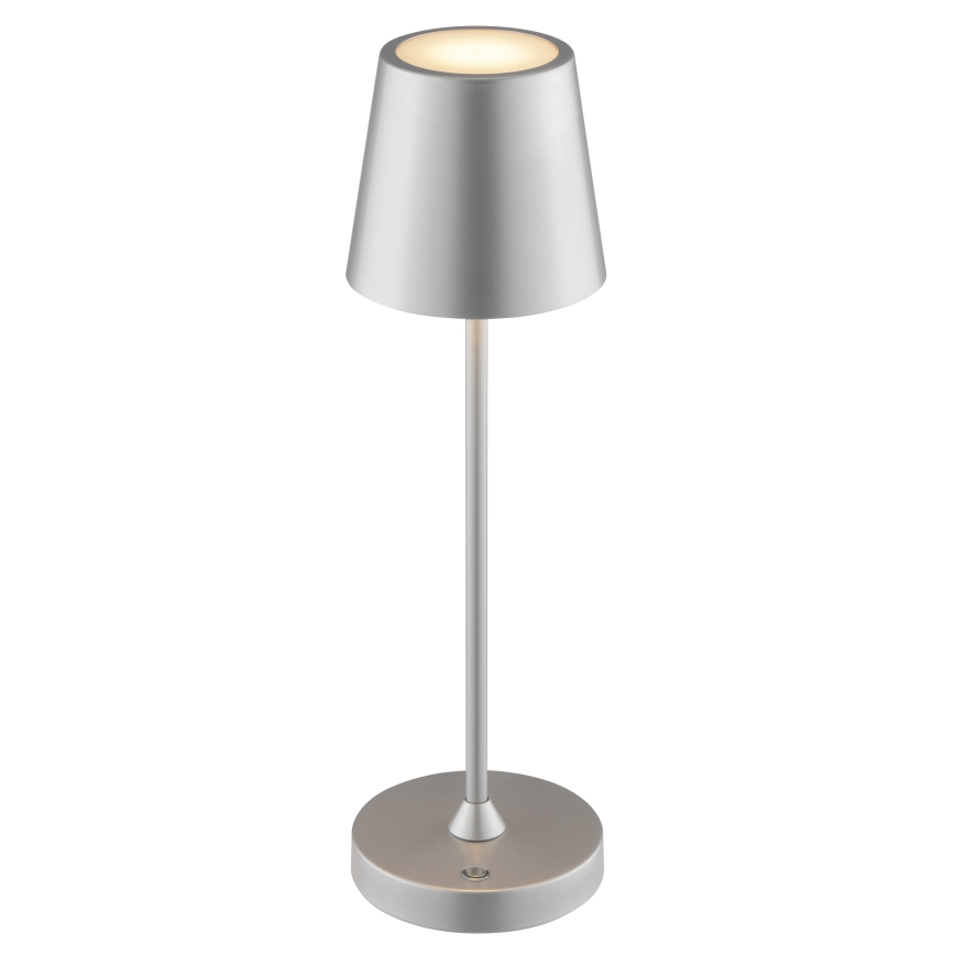 Brilliant - LED dæmpbar genopladelig berøringsbetjent udendørs bordlampe ELORA LED/2,5W/5V 2700K 2600 mAh IP44 sølv