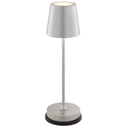 Brilliant - LED dæmpbar genopladelig berøringsbetjent udendørs bordlampe ELORA LED/2,5W/5V 2700K 2600 mAh IP44 sølv