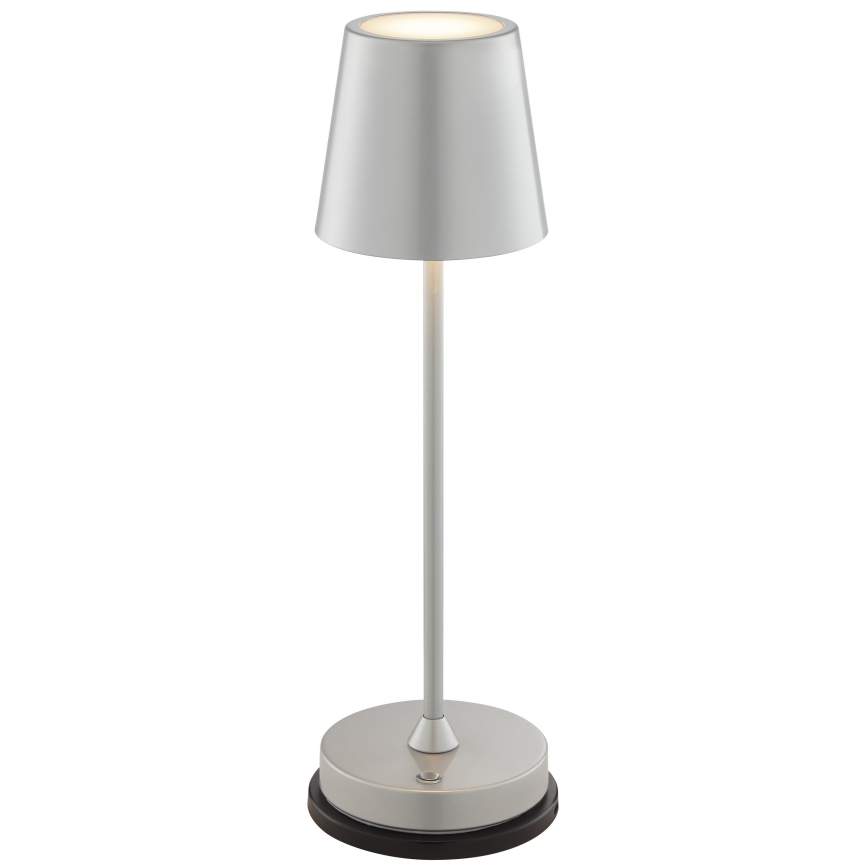 Brilliant - LED dæmpbar genopladelig berøringsbetjent udendørs bordlampe ELORA LED/2,5W/5V 2700K 2600 mAh IP44 sølv