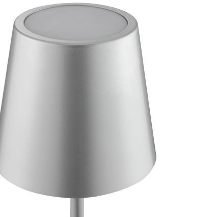 Brilliant - LED dæmpbar genopladelig berøringsbetjent udendørs bordlampe ELORA LED/2,5W/5V 2700K 2600 mAh IP44 sølv