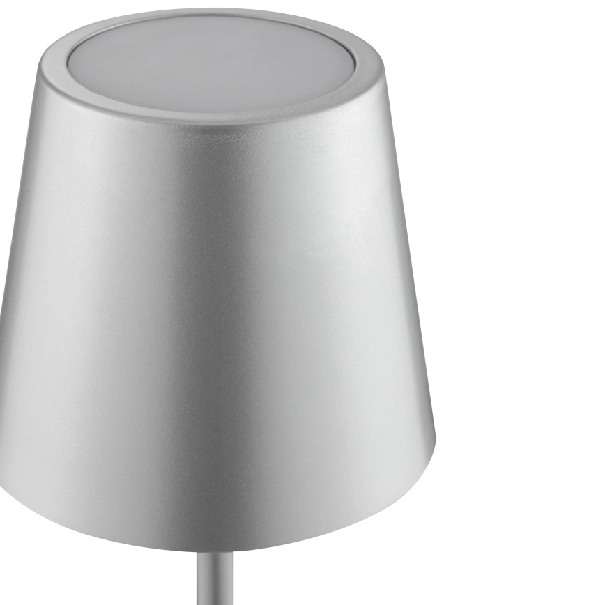 Brilliant - LED dæmpbar genopladelig berøringsbetjent udendørs bordlampe ELORA LED/2,5W/5V 2700K 2600 mAh IP44 sølv