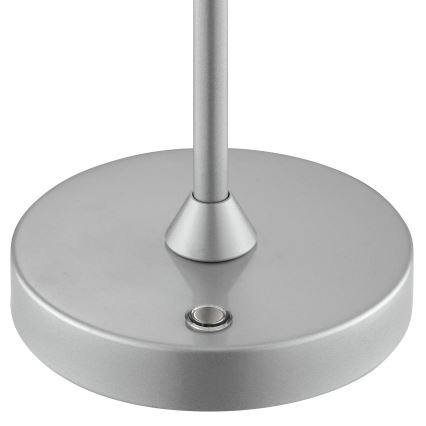 Brilliant - LED dæmpbar genopladelig berøringsbetjent udendørs bordlampe ELORA LED/2,5W/5V 2700K 2600 mAh IP44 sølv