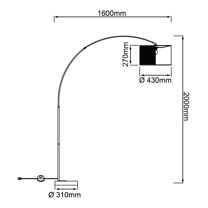 Brilliant - Gulvlampe WILEY 1xE27/60W/230V sort/beige