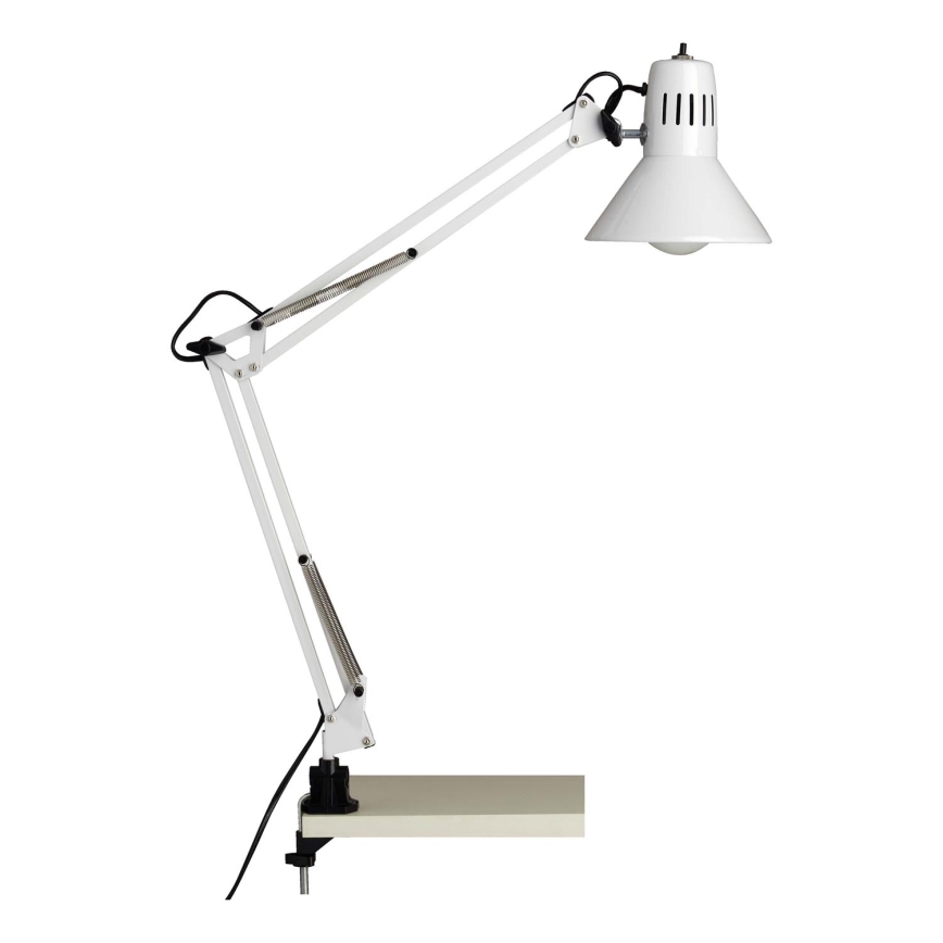 Brilliant - HOBBY bordlampe med klemme 1xE27/40W/230V hvid