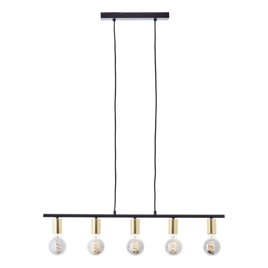 Brilliant - KERRY pendel på kabel 5xE27/40W/230V sort/messing
