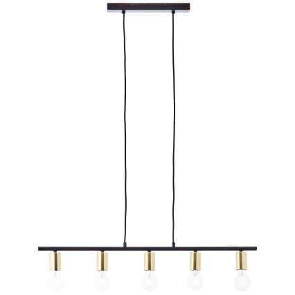Brilliant - KERRY pendel på kabel 5xE27/40W/230V sort/messing