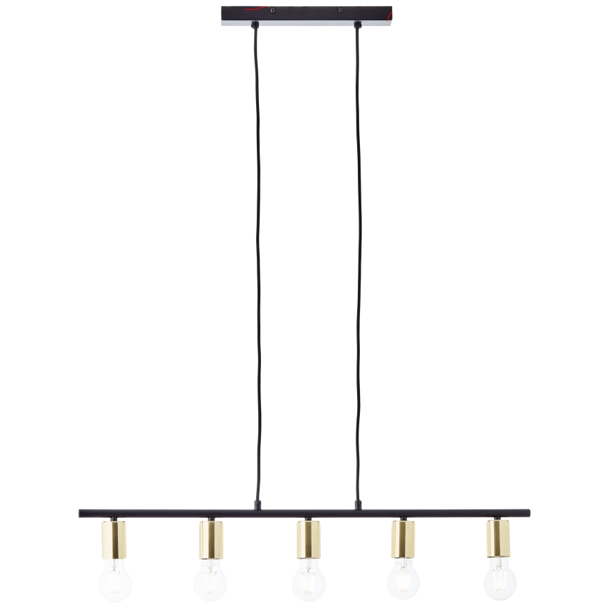 Brilliant - KERRY pendel på kabel 5xE27/40W/230V sort/messing