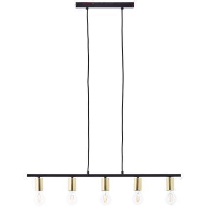 Brilliant - KERRY pendel på kabel 5xE27/40W/230V sort/messing