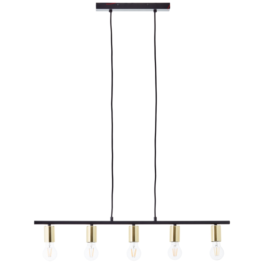 Brilliant - KERRY pendel på kabel 5xE27/40W/230V sort/messing