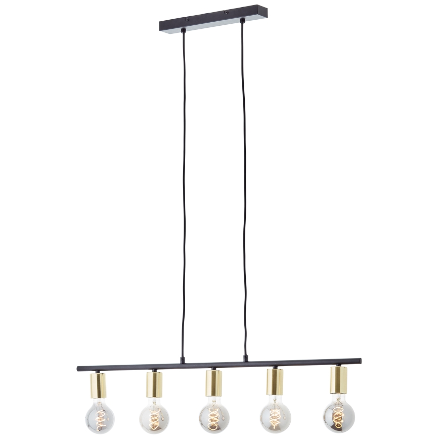 Brilliant - KERRY pendel på kabel 5xE27/40W/230V sort/messing