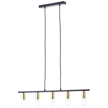 Brilliant - KERRY pendel på kabel 5xE27/40W/230V sort/messing