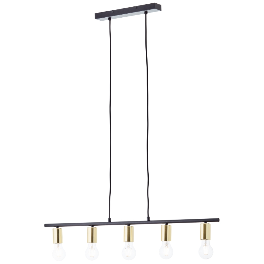 Brilliant - KERRY pendel på kabel 5xE27/40W/230V sort/messing