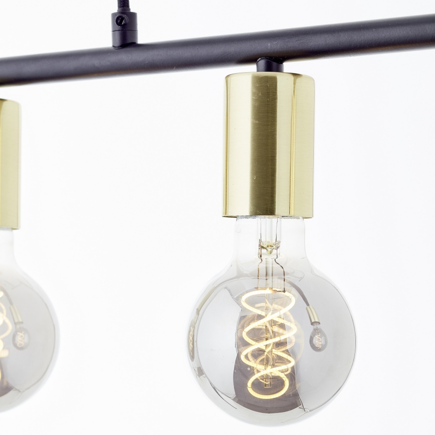 Brilliant - KERRY pendel på kabel 5xE27/40W/230V sort/messing