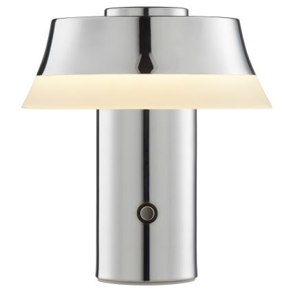 Brilliant - KINICH LED-bordlampe, dæmpbar, genopladelig og berøringsbetjent LED/2,5W/5V 2700K 2600 mAh blank krom