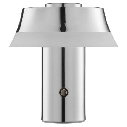 Brilliant - KINICH LED-bordlampe, dæmpbar, genopladelig og berøringsbetjent LED/2,5W/5V 2700K 2600 mAh blank krom