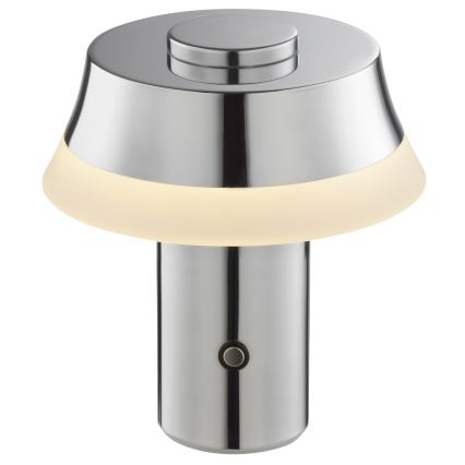 Brilliant - KINICH LED-bordlampe, dæmpbar, genopladelig og berøringsbetjent LED/2,5W/5V 2700K 2600 mAh blank krom