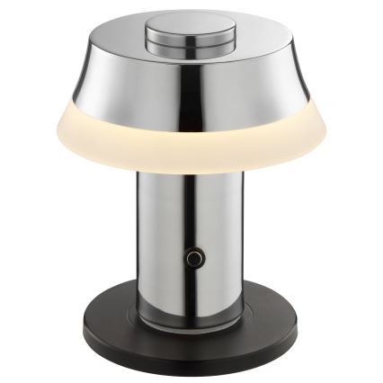 Brilliant - KINICH LED-bordlampe, dæmpbar, genopladelig og berøringsbetjent LED/2,5W/5V 2700K 2600 mAh blank krom