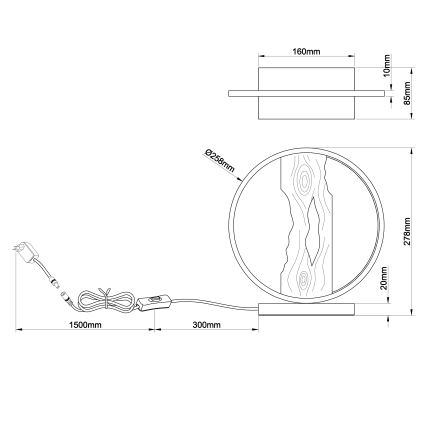 Brilliant - LED bordlampe CHAUMONT LED/7,5W/230V fyrretræ - FSC certificeret