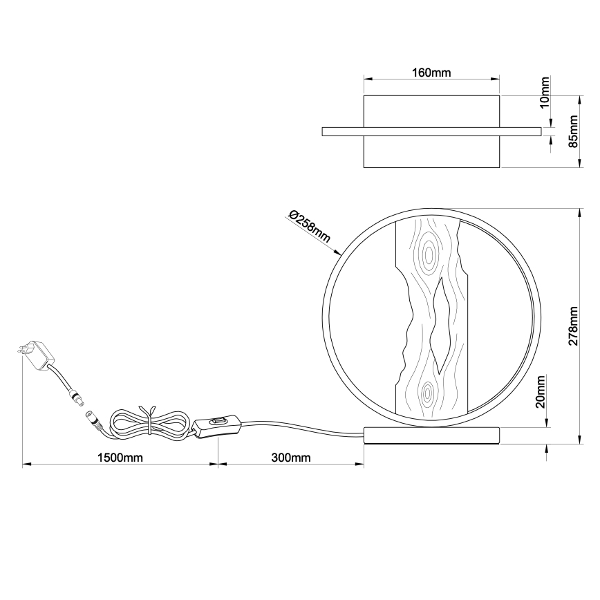 Brilliant - LED bordlampe CHAUMONT LED/7,5W/230V fyrretræ - FSC certificeret