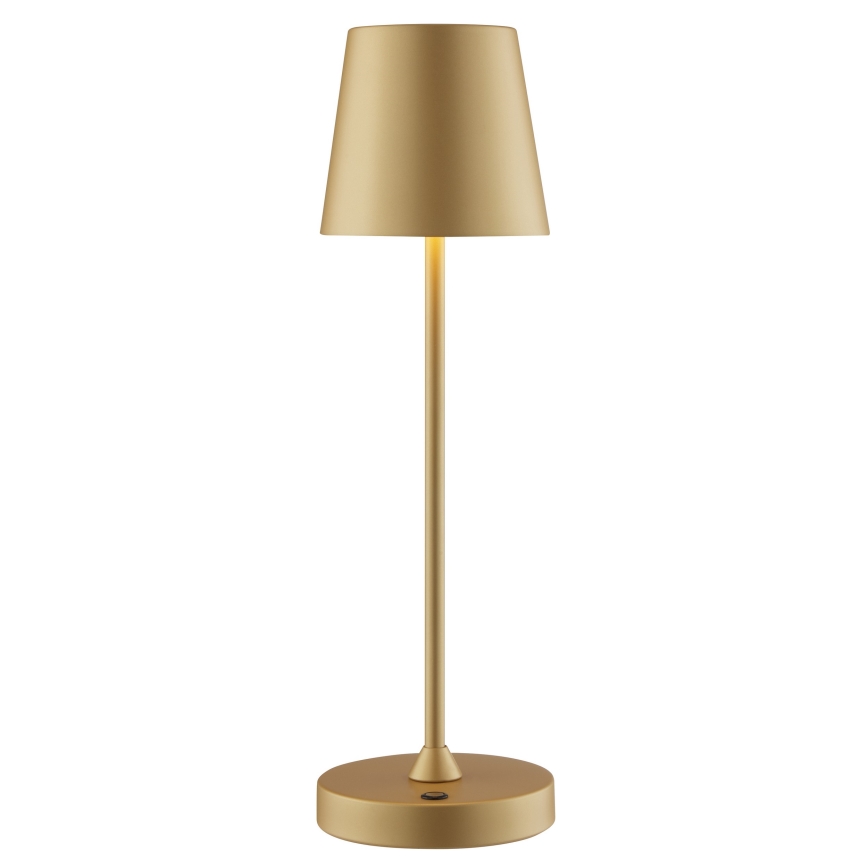 Brilliant - LED Dæmpbar genopladelig berøringsbetjent udendørs bordlampe ELORA LED/2,5W/5V 2700K 2600 mAh IP44 guld