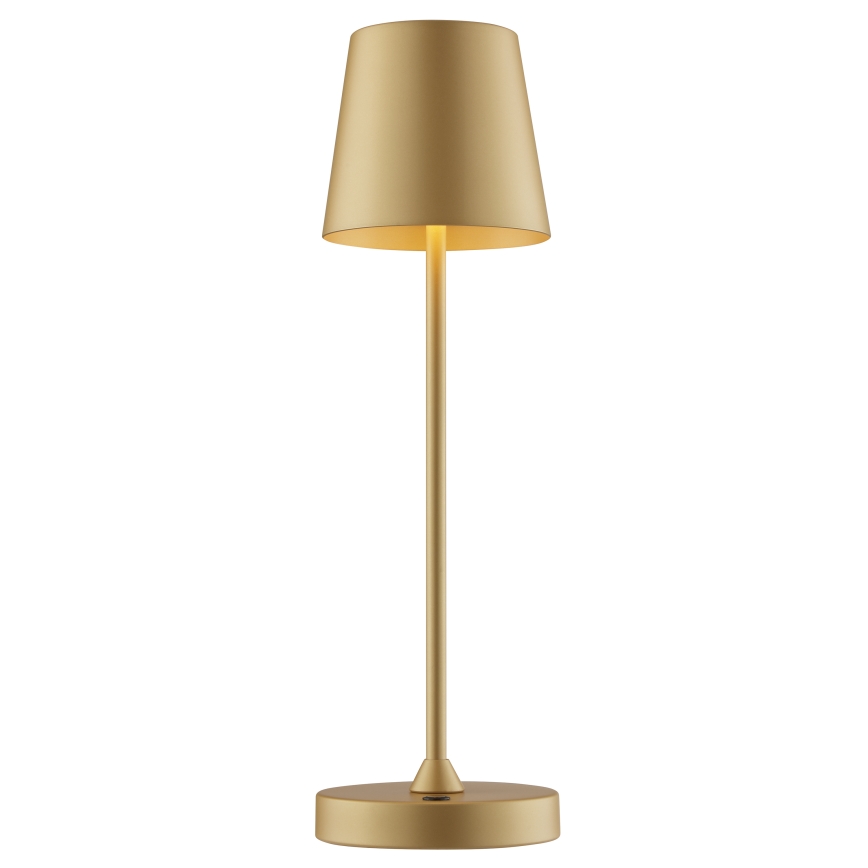Brilliant - LED Dæmpbar genopladelig berøringsbetjent udendørs bordlampe ELORA LED/2,5W/5V 2700K 2600 mAh IP44 guld