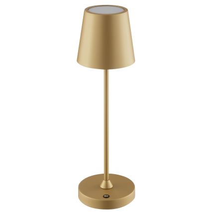 Brilliant - LED Dæmpbar genopladelig berøringsbetjent udendørs bordlampe ELORA LED/2,5W/5V 2700K 2600 mAh IP44 guld