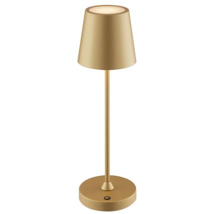 Brilliant - LED Dæmpbar genopladelig berøringsbetjent udendørs bordlampe ELORA LED/2,5W/5V 2700K 2600 mAh IP44 guld