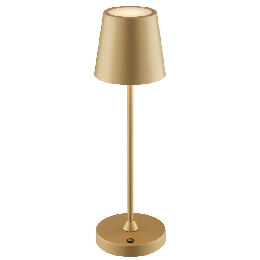 Brilliant - LED Dæmpbar genopladelig berøringsbetjent udendørs bordlampe ELORA LED/2,5W/5V 2700K 2600 mAh IP44 guld