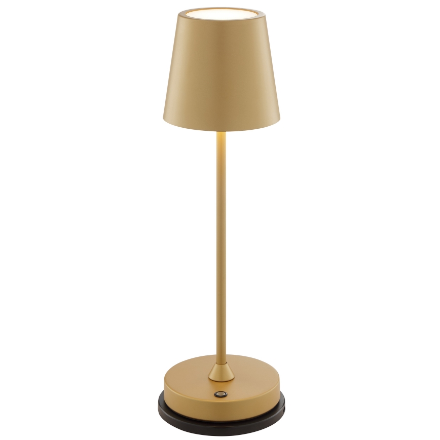 Brilliant - LED Dæmpbar genopladelig berøringsbetjent udendørs bordlampe ELORA LED/2,5W/5V 2700K 2600 mAh IP44 guld