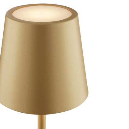 Brilliant - LED Dæmpbar genopladelig berøringsbetjent udendørs bordlampe ELORA LED/2,5W/5V 2700K 2600 mAh IP44 guld