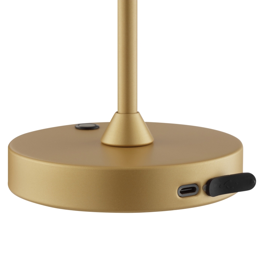 Brilliant - LED Dæmpbar genopladelig berøringsbetjent udendørs bordlampe ELORA LED/2,5W/5V 2700K 2600 mAh IP44 guld