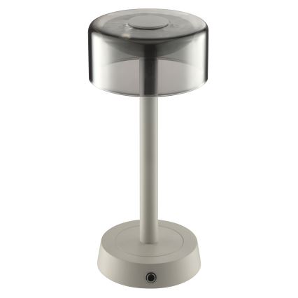 Brilliant - LED Dæmpbar genopladelig berøringsbetjent udendørs bordlampe RAZOR LED/2,5W/5V 2700K 2600 mAh IP44 grå