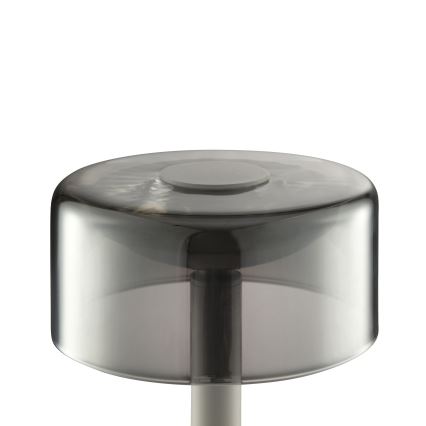 Brilliant - LED Dæmpbar genopladelig berøringsbetjent udendørs bordlampe RAZOR LED/2,5W/5V 2700K 2600 mAh IP44 grå