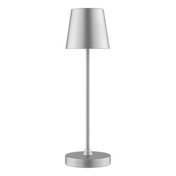 Brilliant - LED dæmpbar genopladelig berøringsbetjent udendørs bordlampe ELORA LED/2,5W/5V 2700K 2600 mAh IP44 sølv