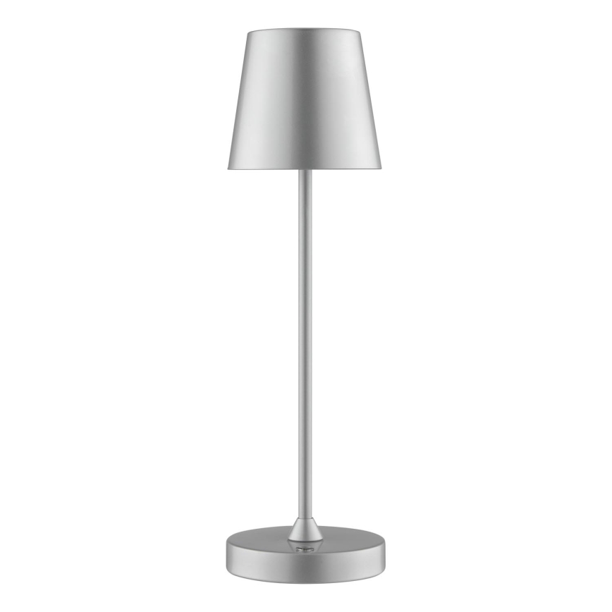 Brilliant - LED dæmpbar genopladelig berøringsbetjent udendørs bordlampe ELORA LED/2,5W/5V 2700K 2600 mAh IP44 sølv