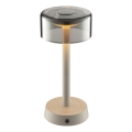 Brilliant - LED dæmpbar genopladelig berøringsbetjent udendørs bordlampe RAZOR LED/2,5W/5V 2700K 2600 mAh IP44 grå