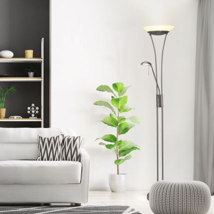 Brilliant - LED-dæmpbar gulvlampe FINN 2xLED/13W/230V mat krom