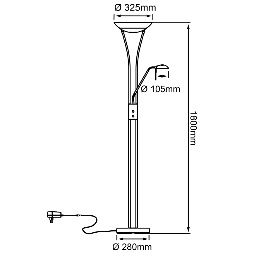 Brilliant - LED-dæmpbar gulvlampe FINN 2xLED/13W/230V mat krom