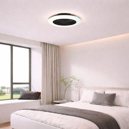 Brilliant - LED-dæmpbar loftlampe med ventilator MONTERO LED/20W/230V 2700-6500K Ø 42 cm sort + fjernbetjening