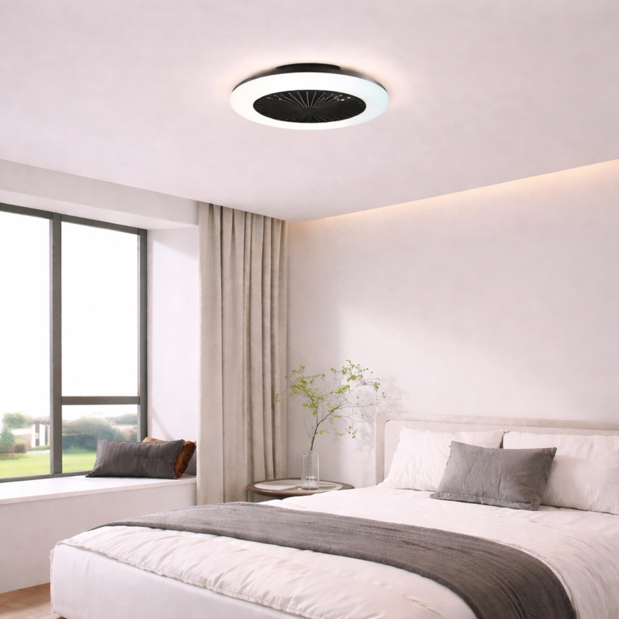 Brilliant - LED-dæmpbar loftlampe med ventilator MONTERO LED/20W/230V 2700-6500K Ø 42 cm sort + fjernbetjening