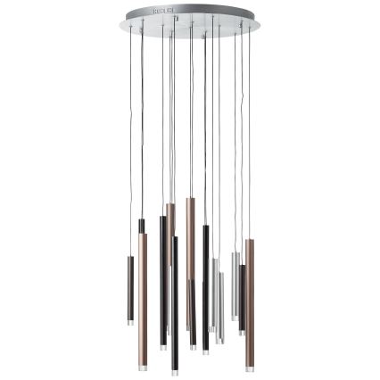 Brilliant - Dæmpbar LED-pendel på wire CEMBALO LED/70W/230V mat krom/sort/brun