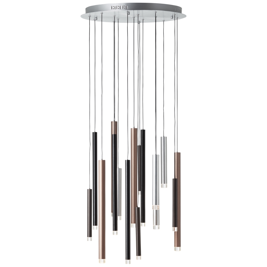 Brilliant - Dæmpbar LED-pendel på wire CEMBALO LED/70W/230V mat krom/sort/brun