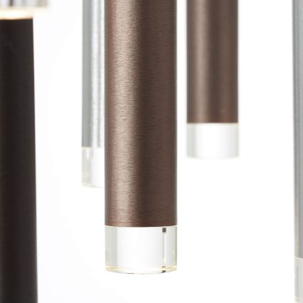 Brilliant - Dæmpbar LED-pendel på wire CEMBALO LED/70W/230V mat krom/sort/brun