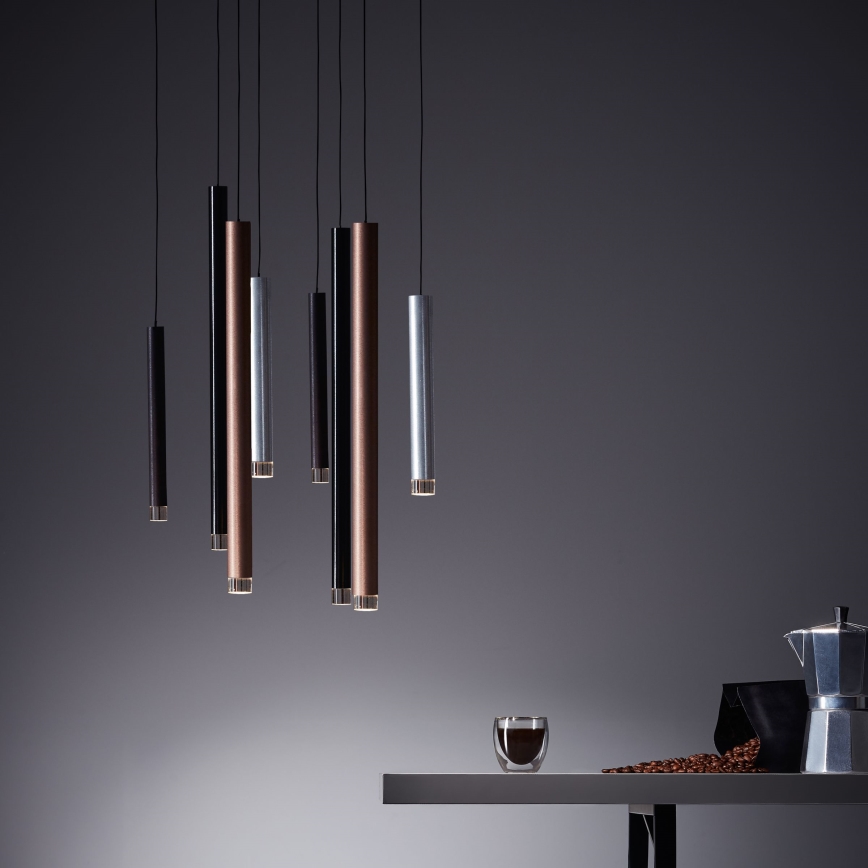 Brilliant - LED dæmpbar pendel på kabel CEMBALO LED/32W/230V mat krom/sort/brun