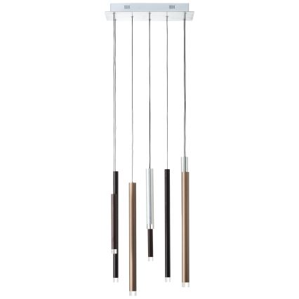 Brilliant - LED dæmpbar pendel på kabel CEMBALO LED/32W/230V mat krom/sort/brun