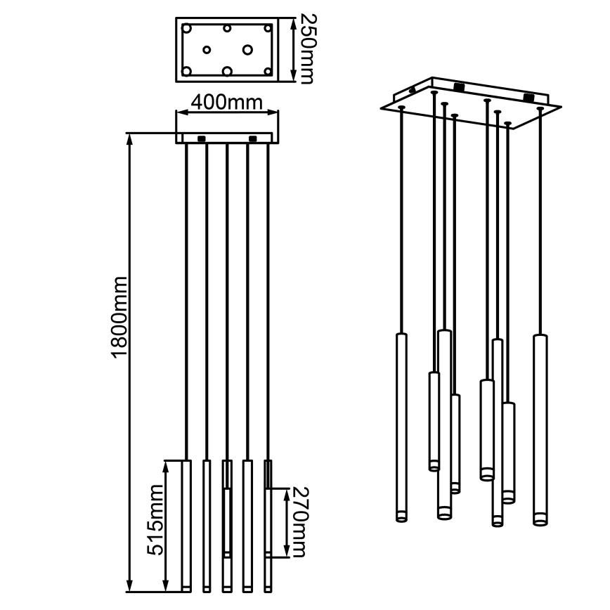 Brilliant - LED dæmpbar pendel på kabel CEMBALO LED/32W/230V mat krom/sort/brun