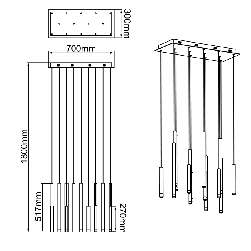 Brilliant - LED dæmpbar pendel på wire CEMBALO LED/60W/230V mat krom/sort/brun