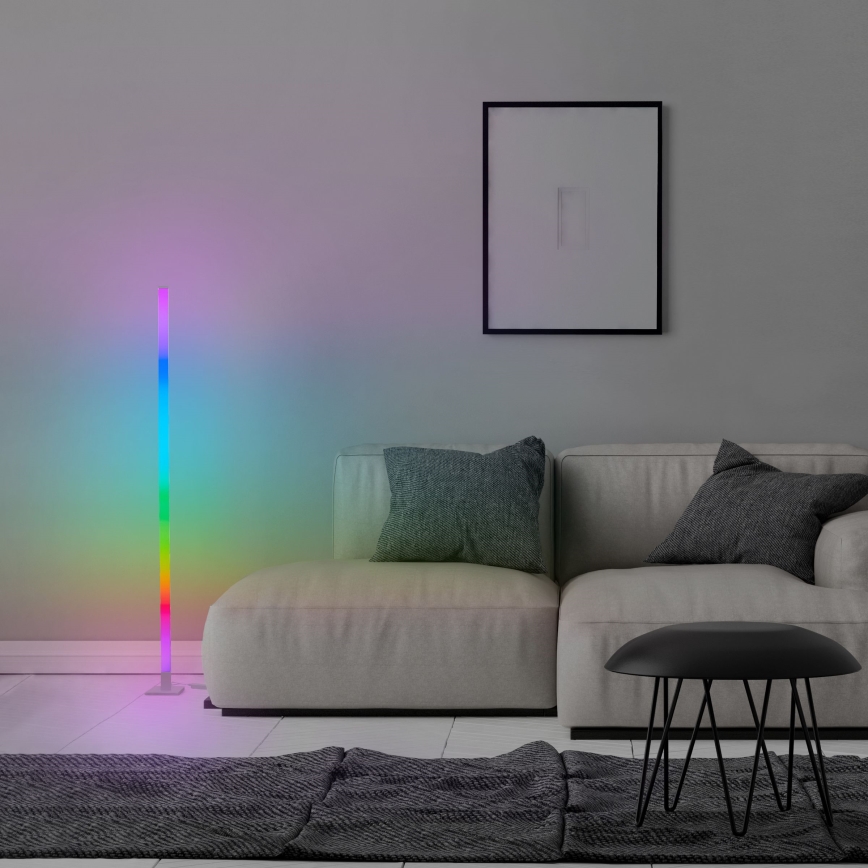 Brilliant - LED gulvlampe m. RGBW-farver dæmpbar NEELE LED/6,5W/230V hvid + fjernbetjening